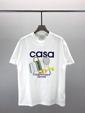 Casablanca White Tennis Gear Print T-Shirt